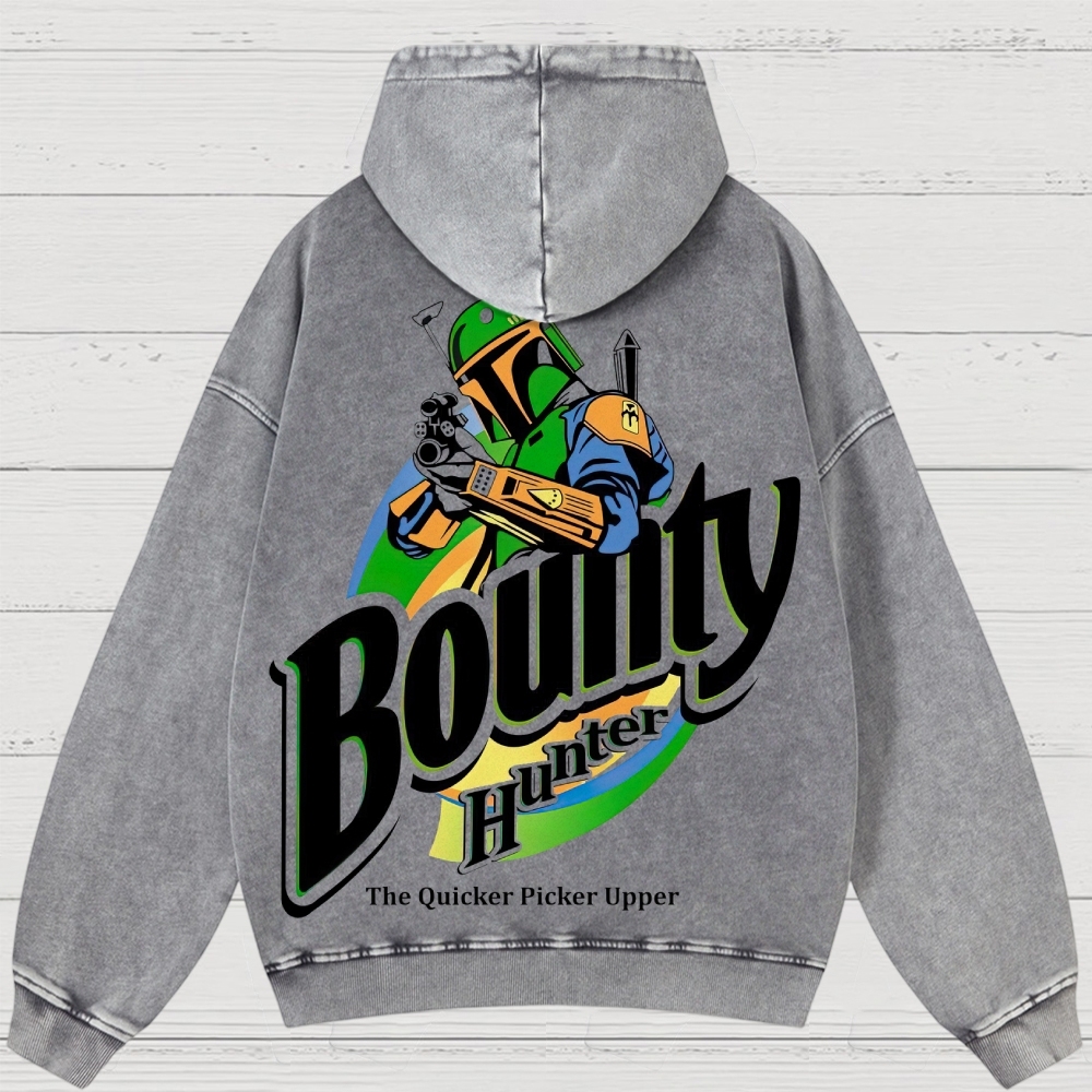 Bounty Hunter Retro Graphic  Washed Hoodies