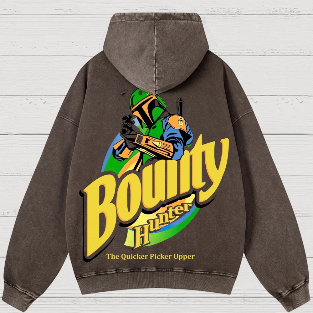 Bounty Hunter Retro Graphic  Washed Hoodies