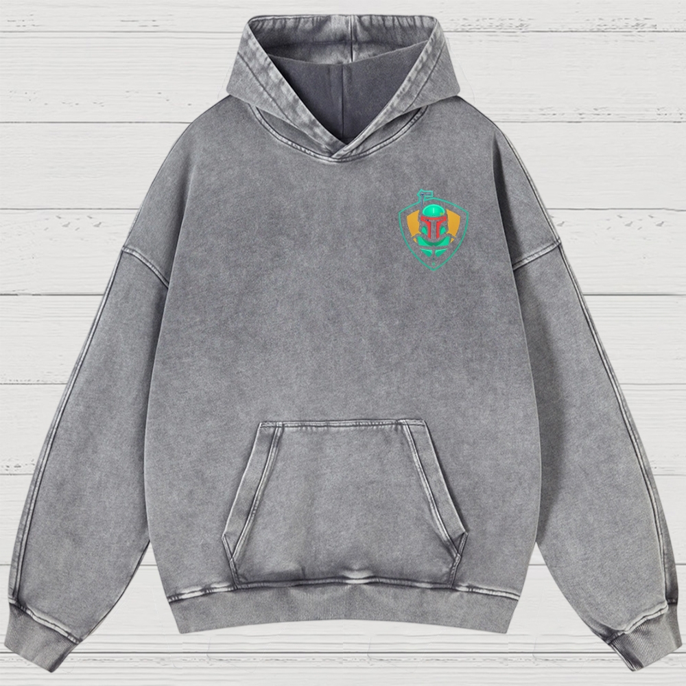 Bounty Hunter Retro Graphic  Washed Hoodies