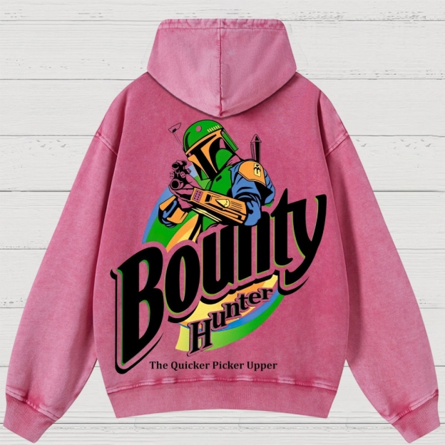 Bounty Hunter Retro Graphic  Washed Hoodies
