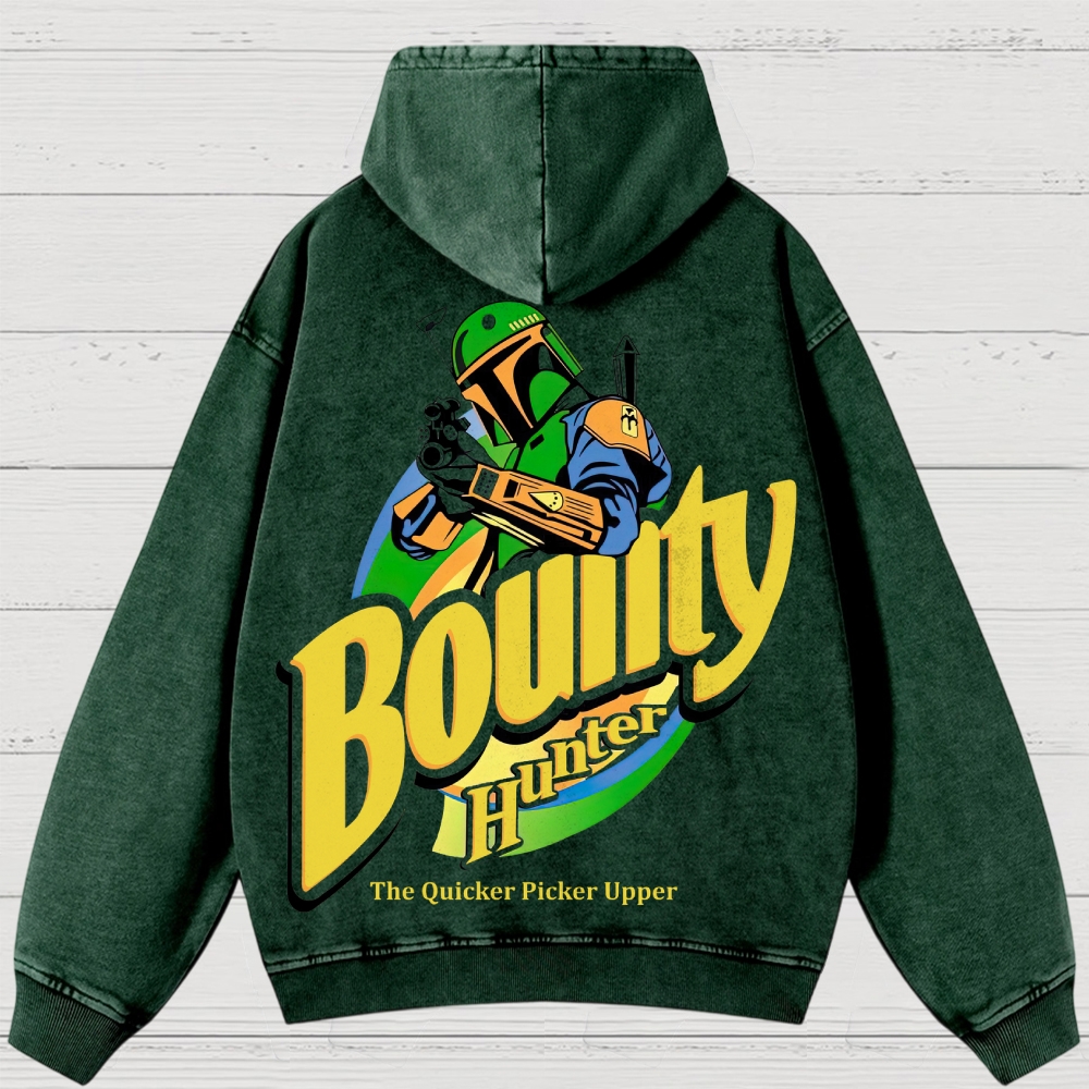 Bounty Hunter Retro Graphic  Washed Hoodies
