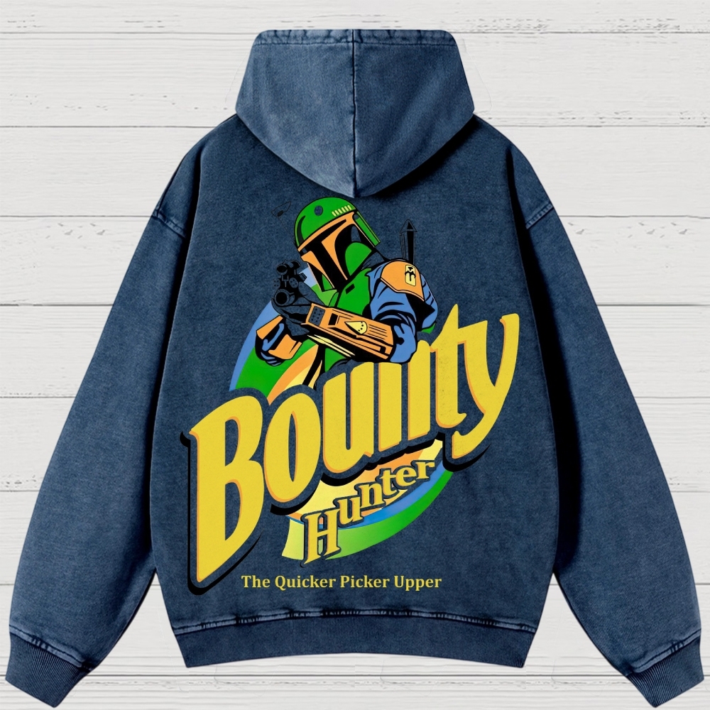 Bounty Hunter Retro Graphic  Washed Hoodies