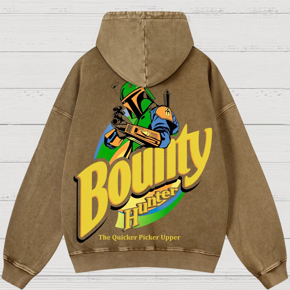 Bounty Hunter Retro Graphic  Washed Hoodies