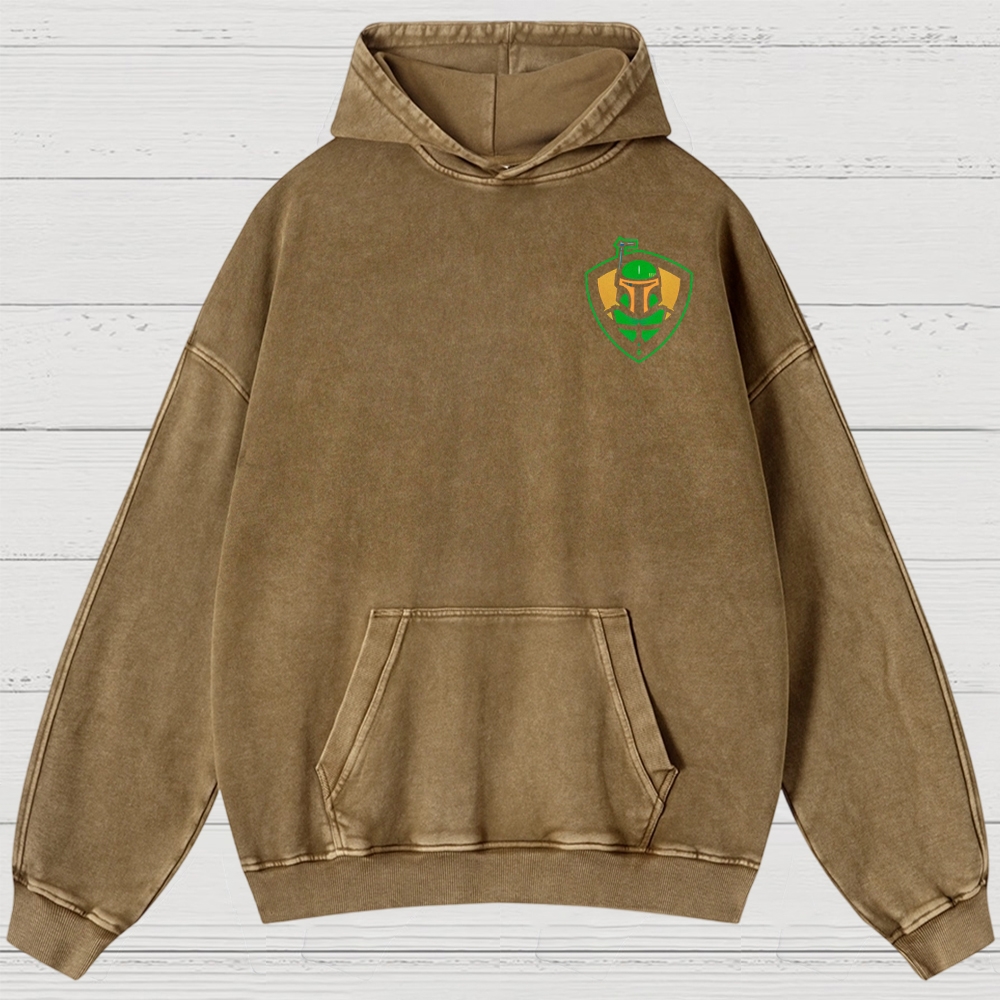 Bounty Hunter Retro Graphic  Washed Hoodies