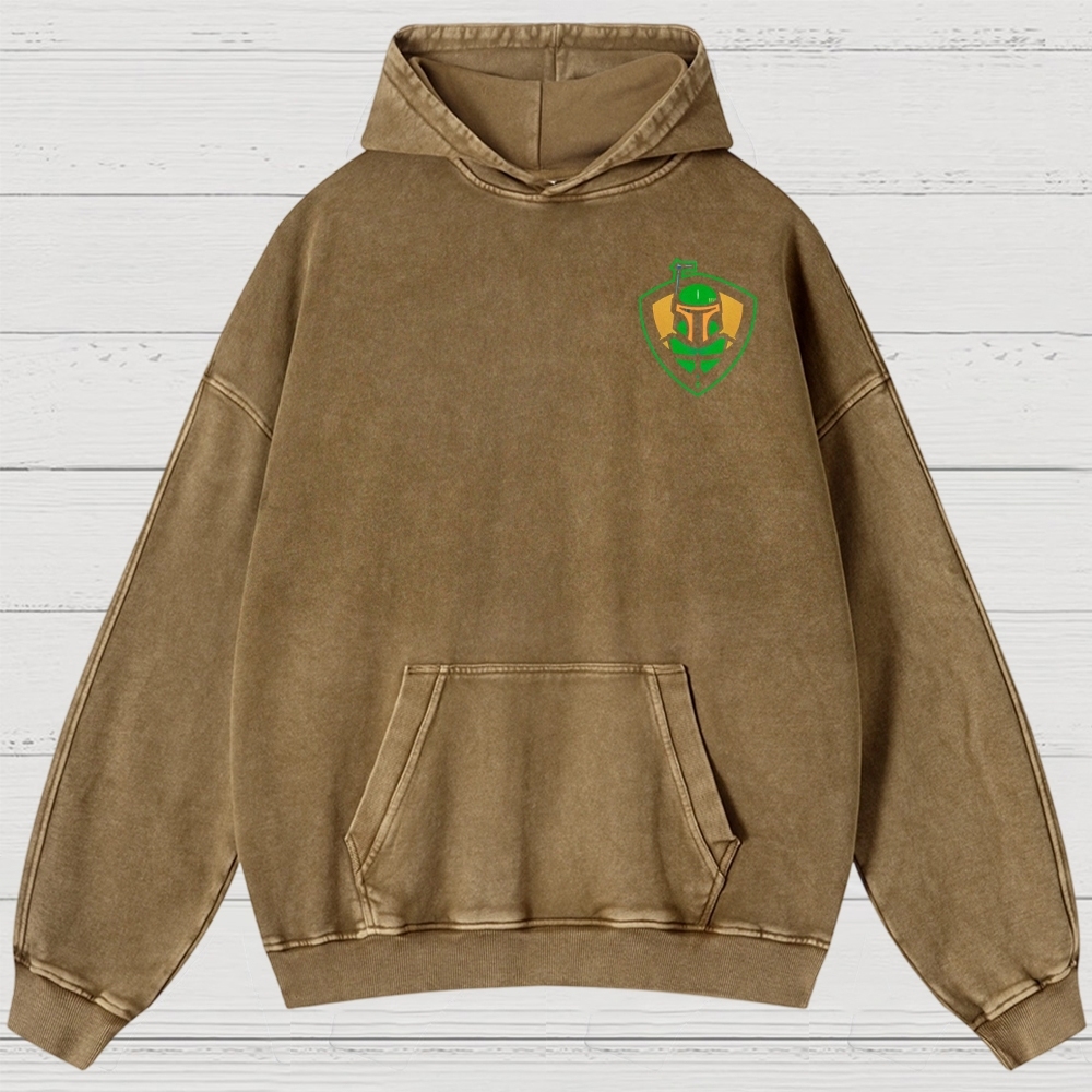 Bounty Hunter Retro Graphic  Washed Hoodies