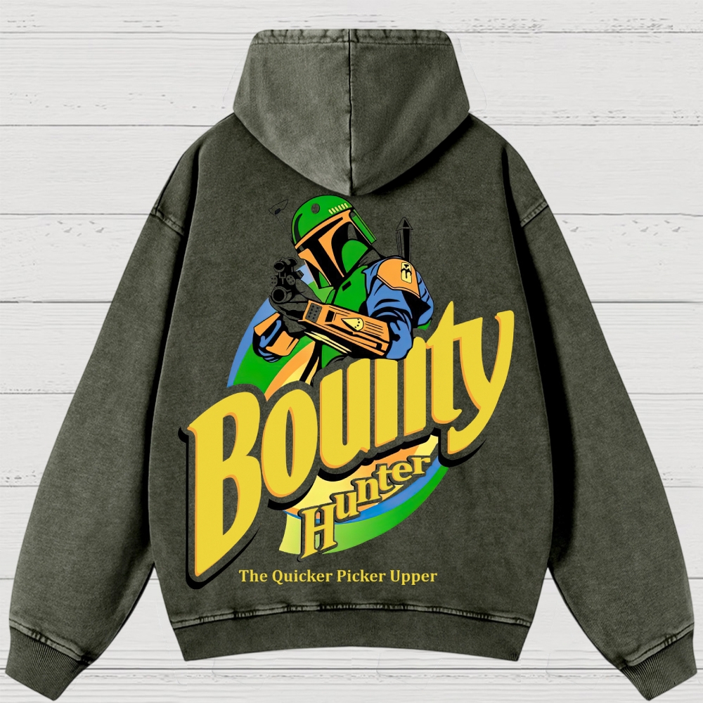 Bounty Hunter Retro Graphic  Washed Hoodies