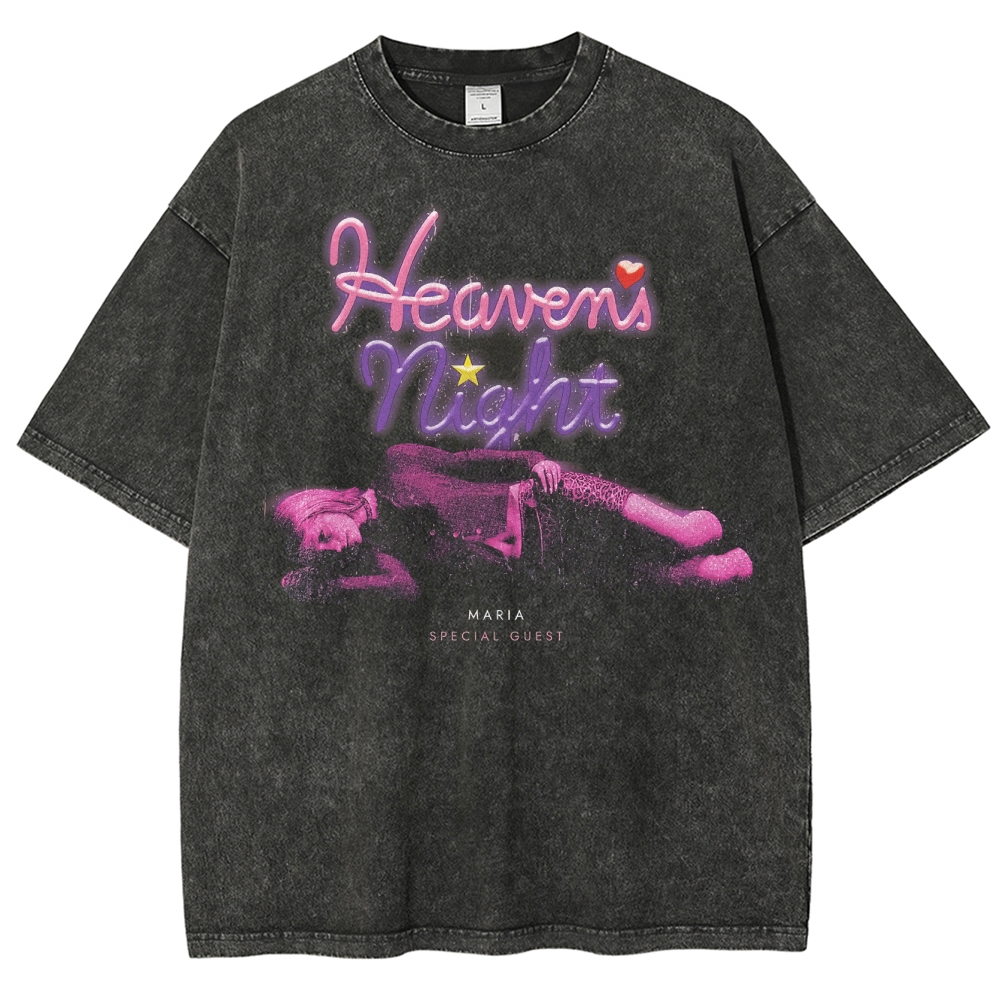 Heaven's Night Retro Lounge Graphic Washed T-Shirt