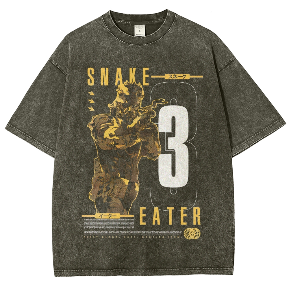 Snake Eater 3 Retro Camo Graphic Washed T-Shirt