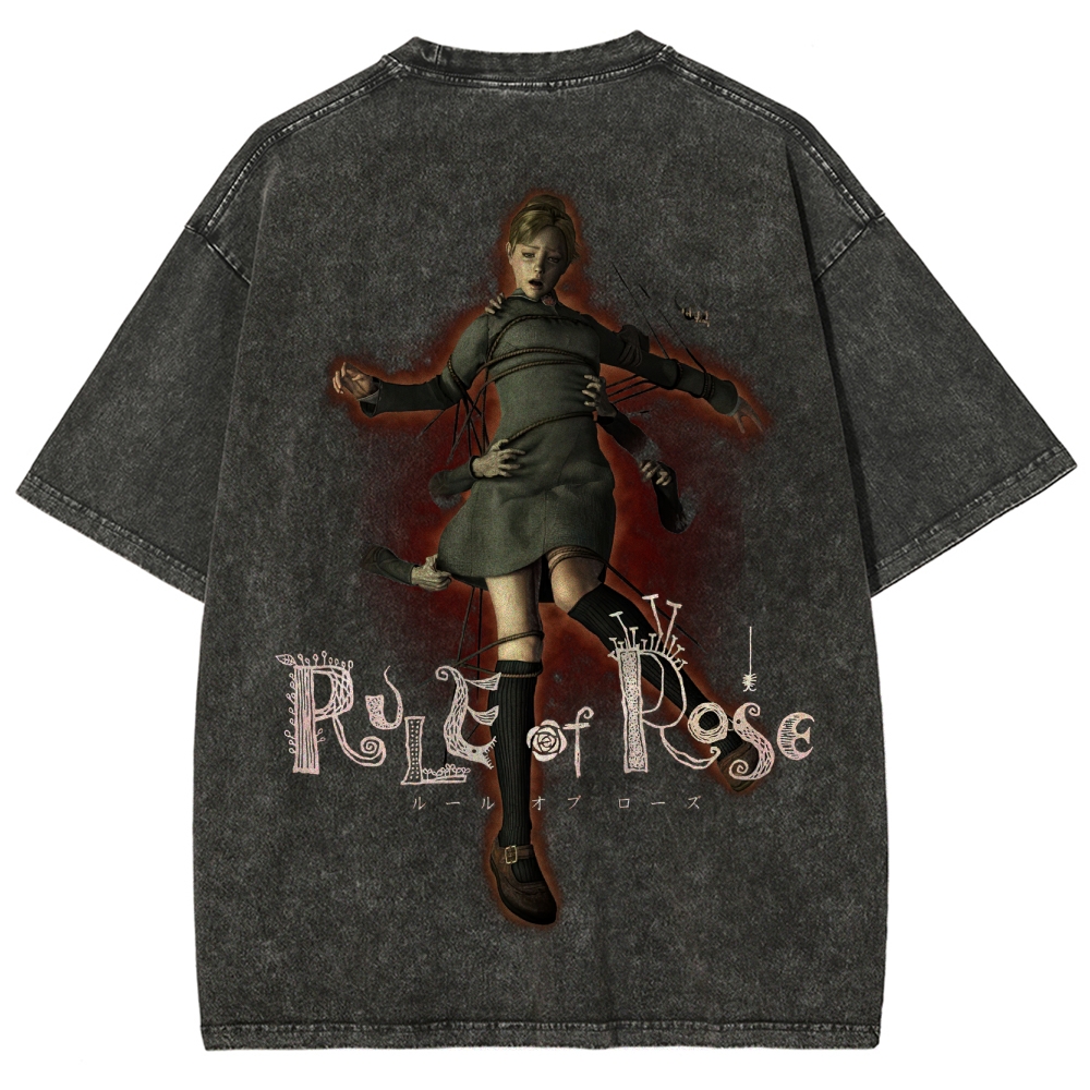 Floating Marionette Retro Horror Graphic Washed T-Shirt 