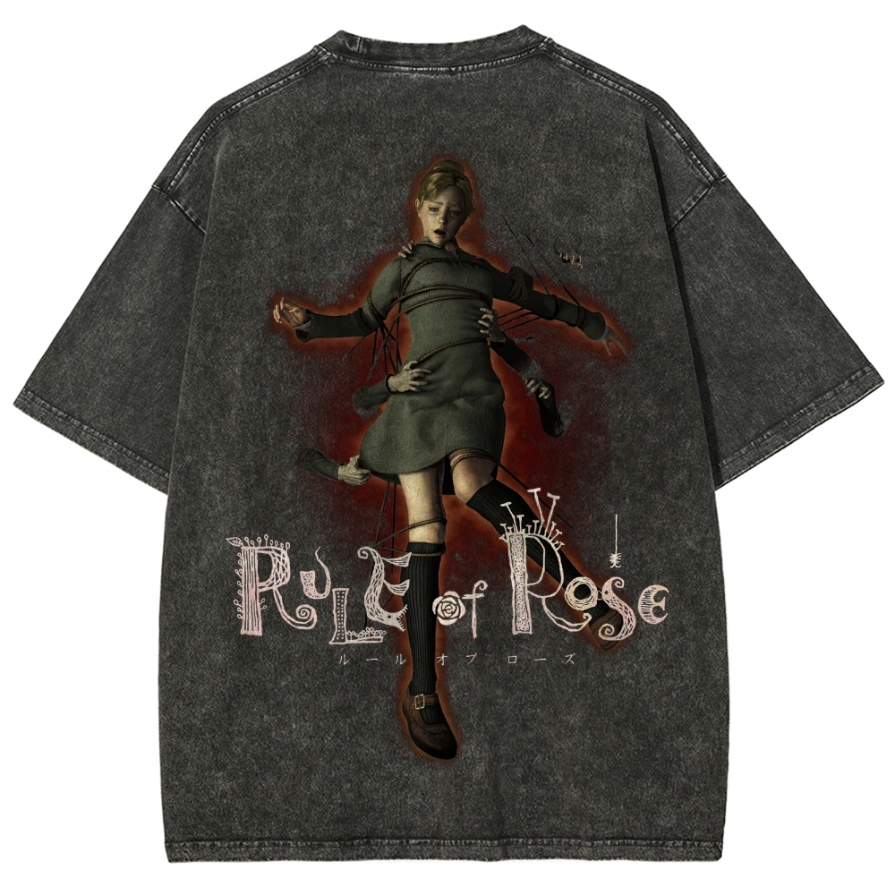 Floating Marionette Retro Horror Graphic Washed T-Shirt