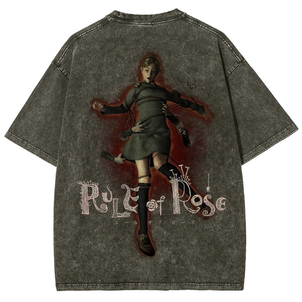 Floating Marionette Retro Horror Graphic Washed T-Shirt 