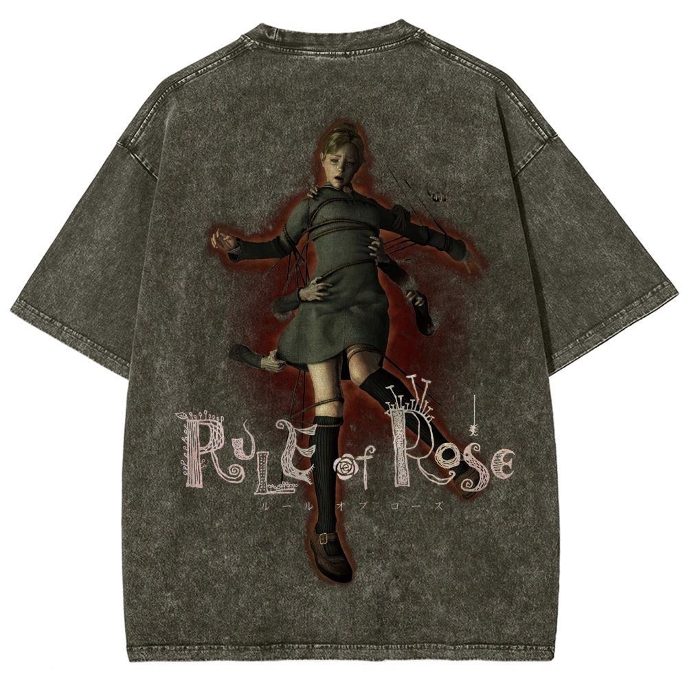 Floating Marionette Retro Horror Graphic Washed T-Shirt 