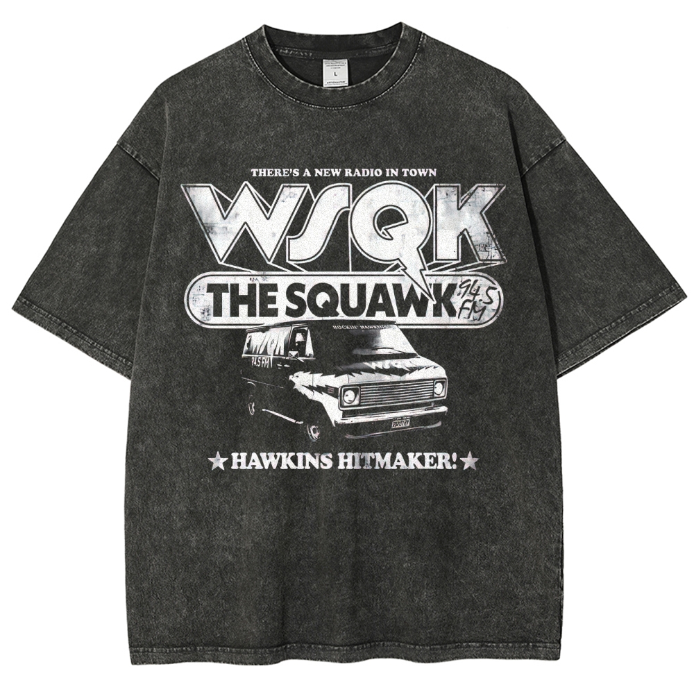 WSQK The Squawk Hawkins Hitmaker Retro Washed T-Shirt