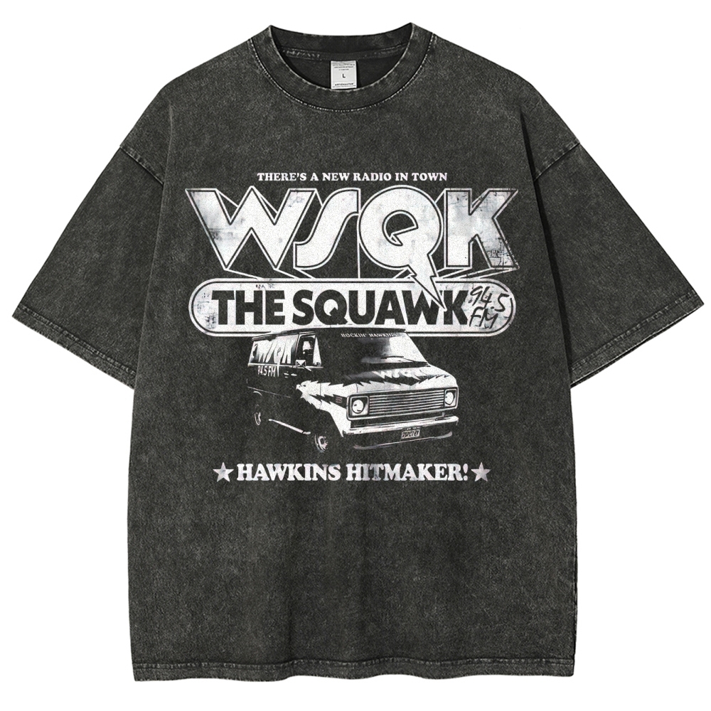 WSQK The Squawk Hawkins Hitmaker Retro Washed T-Shirt