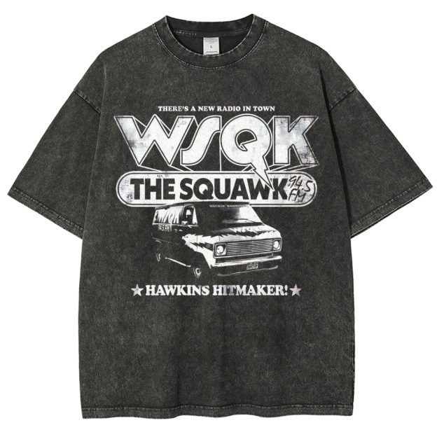 WSQK The Squawk Hawkins Hitmaker Retro Washed T-Shirt