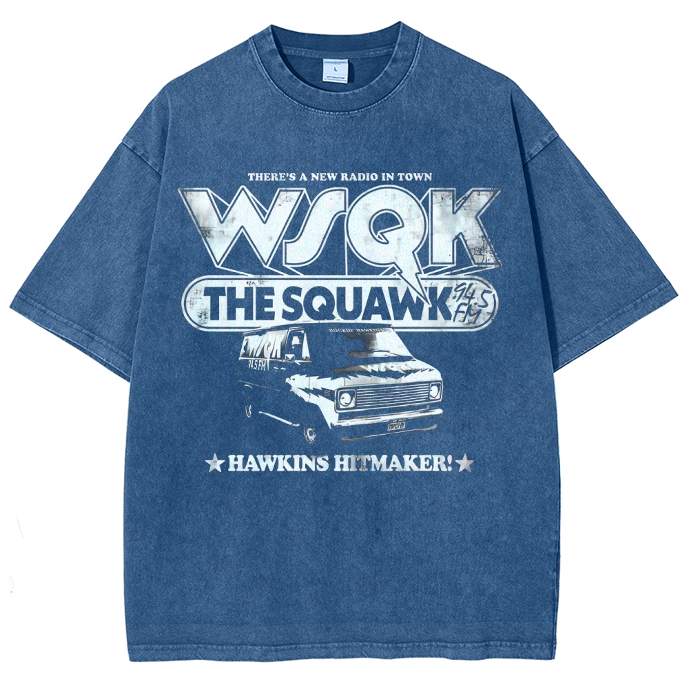 WSQK The Squawk Hawkins Hitmaker Retro Washed T-Shirt