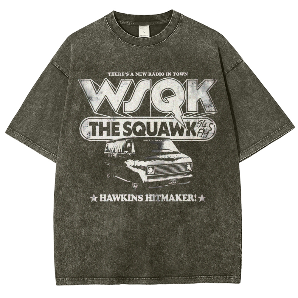 WSQK The Squawk Hawkins Hitmaker Retro Washed T-Shirt