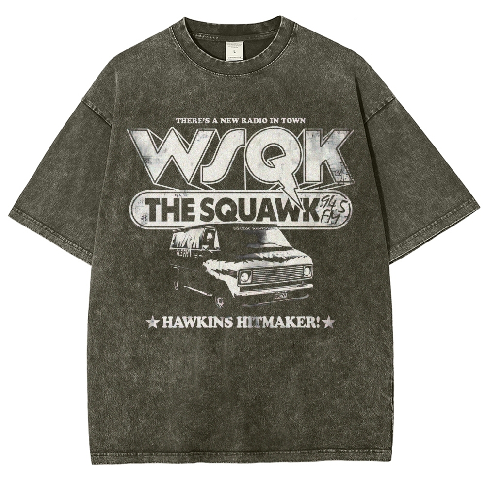 WSQK The Squawk Hawkins Hitmaker Retro Washed T-Shirt