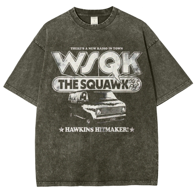 WSQK The Squawk Hawkins Hitmaker Retro Washed T-Shirt
