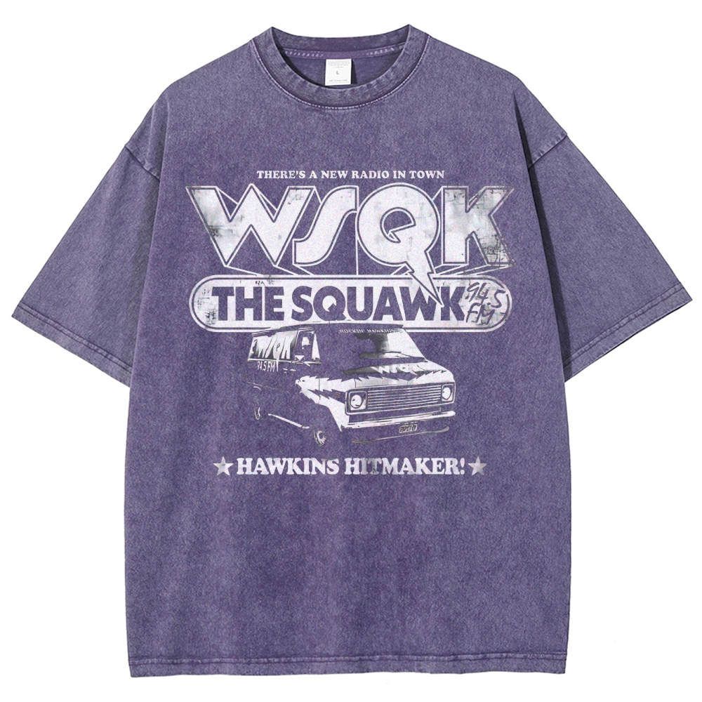 WSQK The Squawk Hawkins Hitmaker Retro Washed T-Shirt