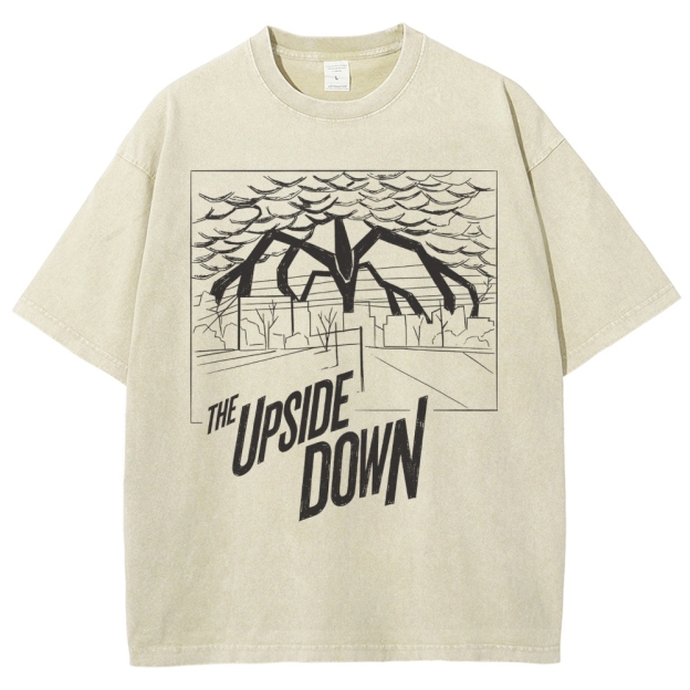 The Upside Down Retro Sketch Washed T-Shirt