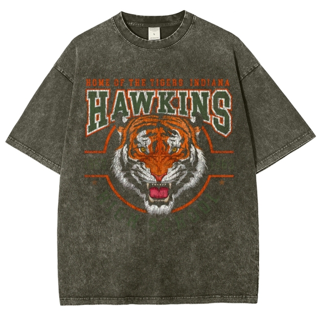 Hawkins High School Tigers Retro Washed T-Shirt