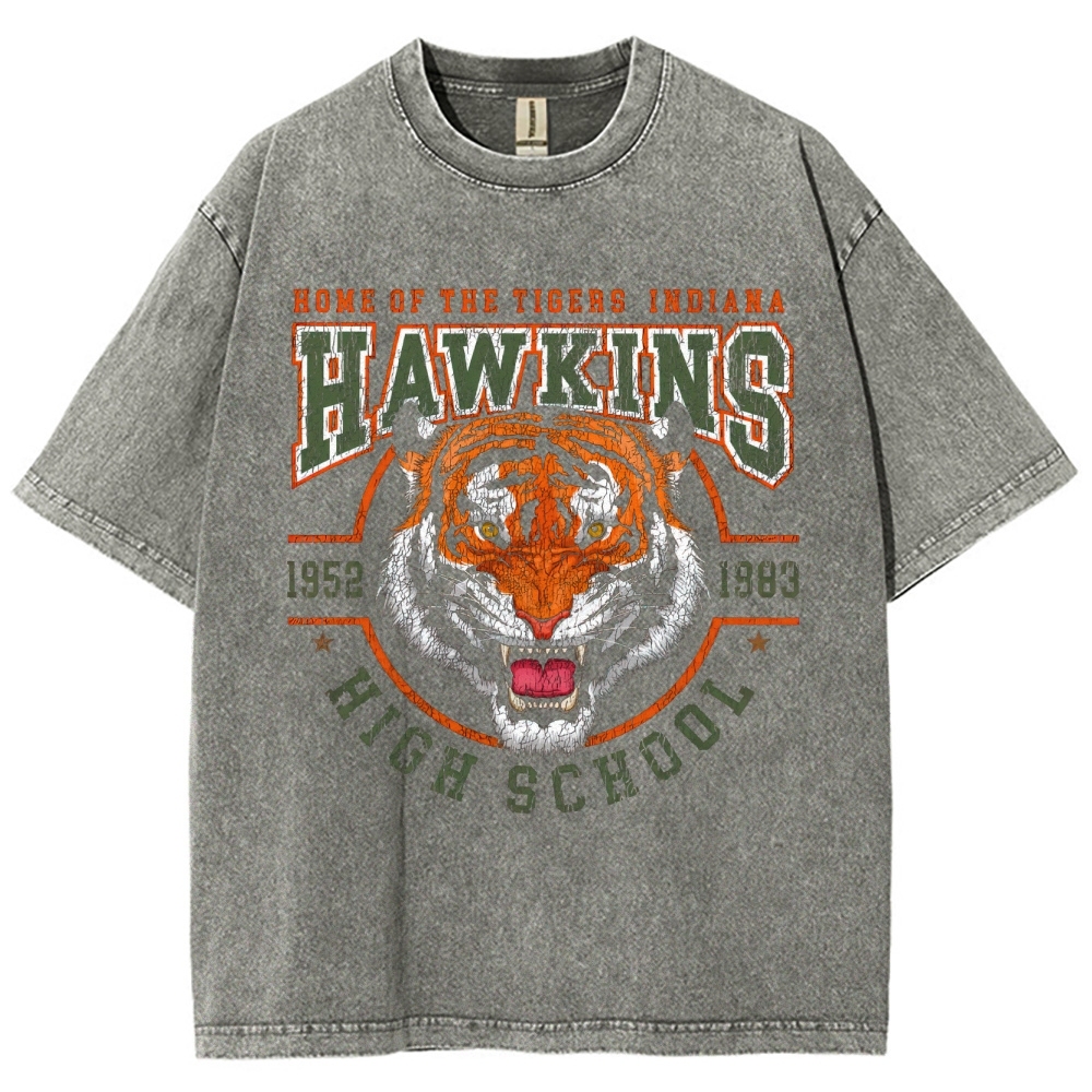 Hawkins High School Tigers Retro Washed T-Shirt