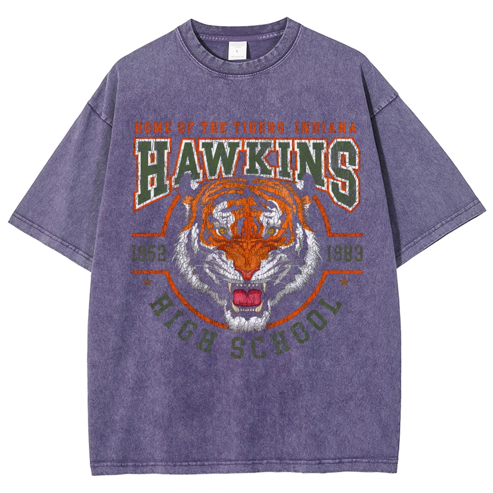 Hawkins High School Tigers Retro Washed T-Shirt