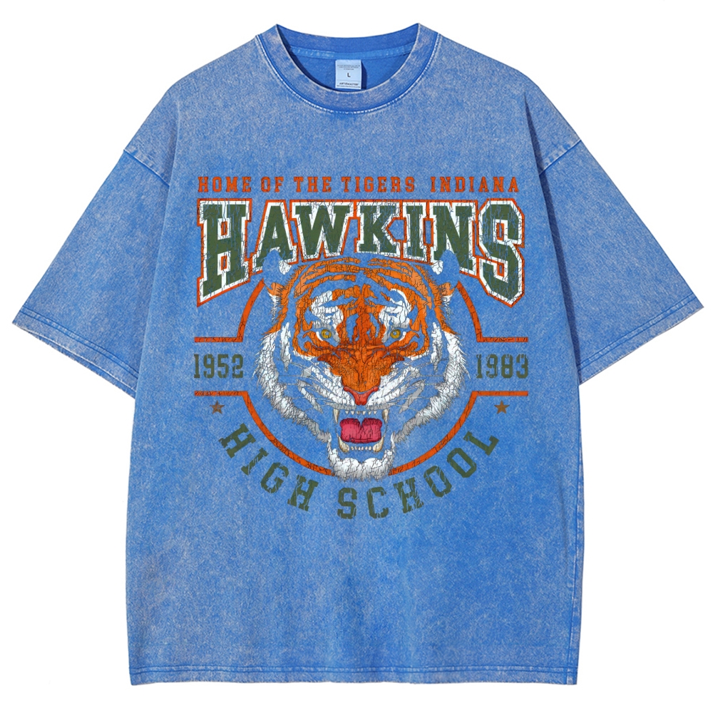 Hawkins High School Tigers Retro Washed T-Shirt