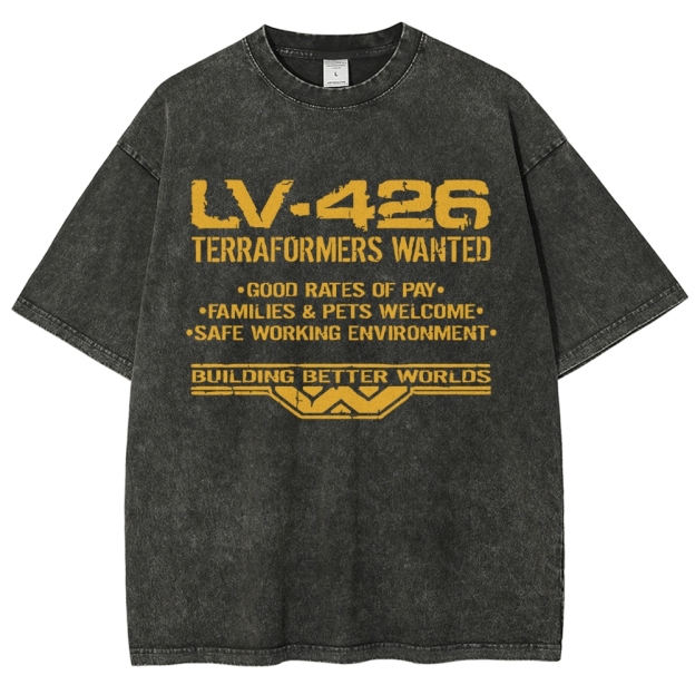 LV-426 Space Colony Terraformer Recruitment Graphic Washed T-Shirt 