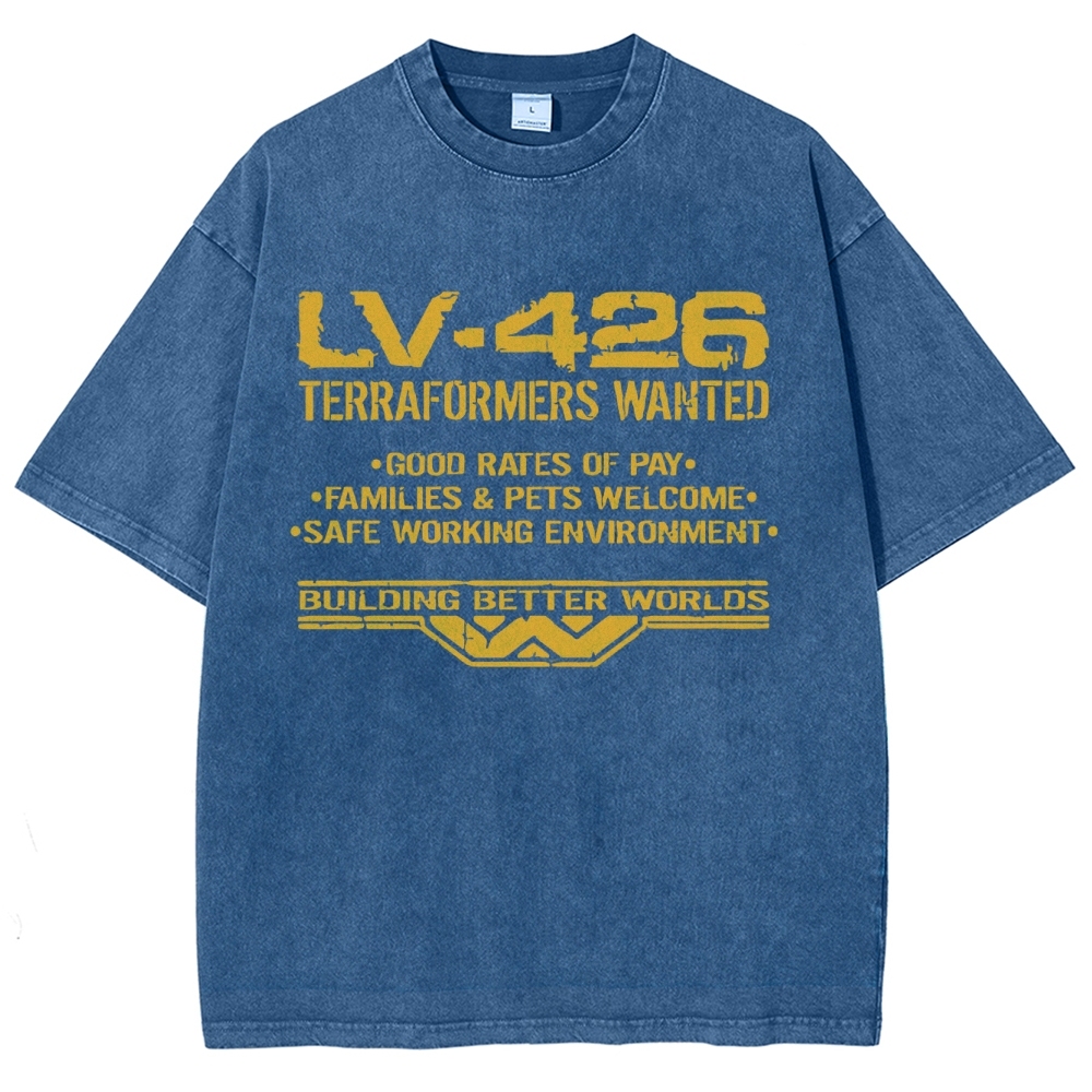 LV-426 Space Colony Terraformer Recruitment Graphic Washed T-Shirt 