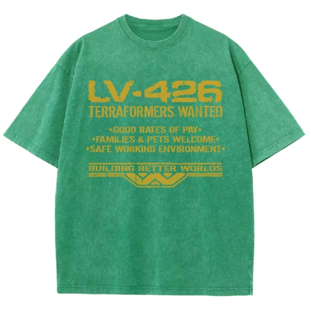 LV-426 Space Colony Terraformer Recruitment Graphic Washed T-Shirt 