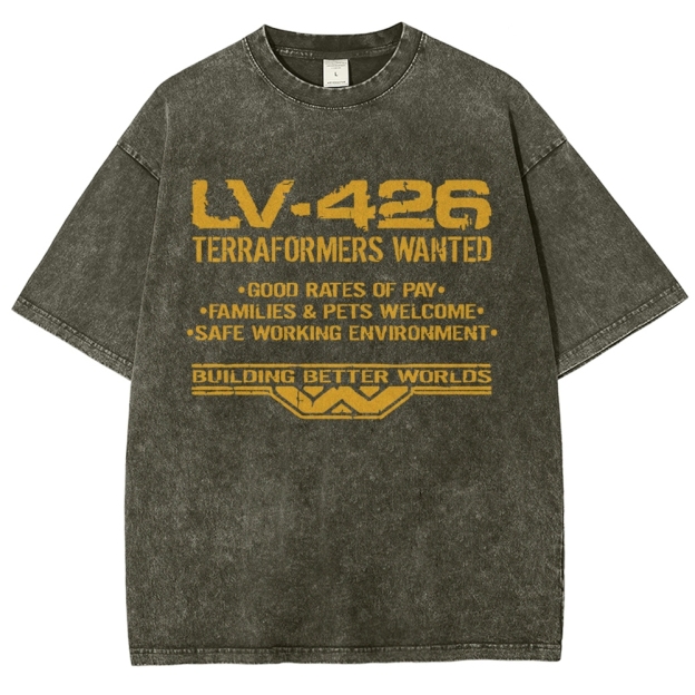 LV-426 Space Colony Terraformer Recruitment Graphic Washed T-Shirt 