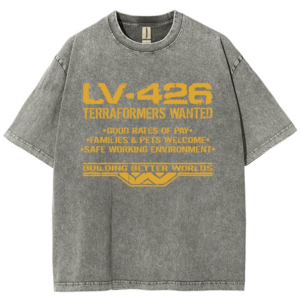 LV-426 Space Colony Terraformer Recruitment Graphic Washed T-Shirt 