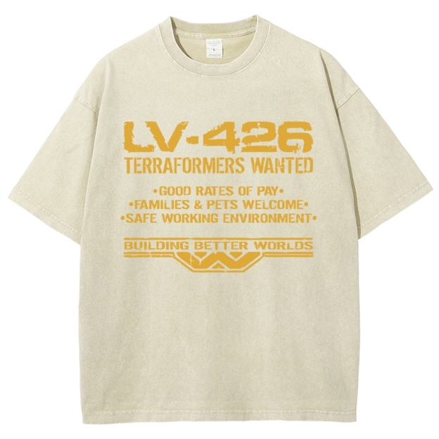 LV-426 Space Colony Terraformer Recruitment Graphic Washed T-Shirt 