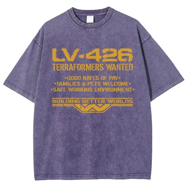 LV-426 Space Colony Terraformer Recruitment Graphic Washed T-Shirt 