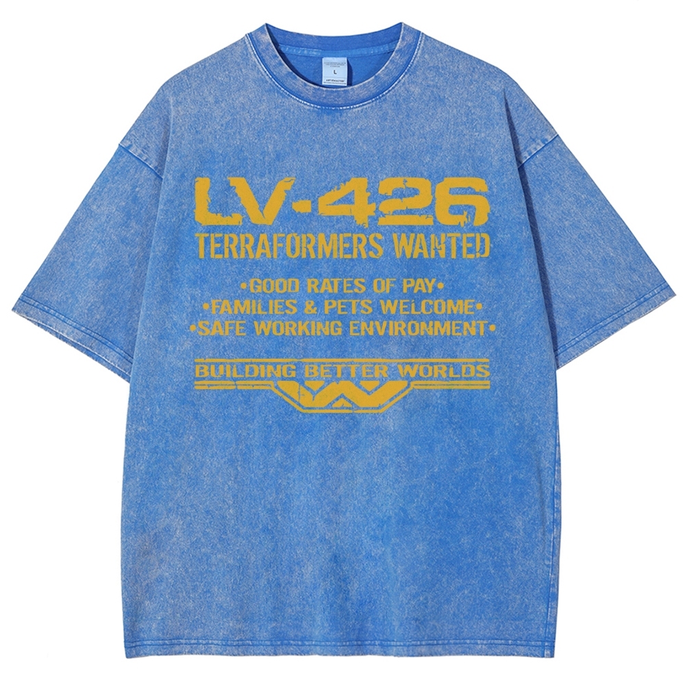LV-426 Space Colony Terraformer Recruitment Graphic Washed T-Shirt 