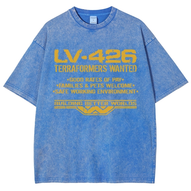 LV-426 Space Colony Terraformer Recruitment Graphic Washed T-Shirt 