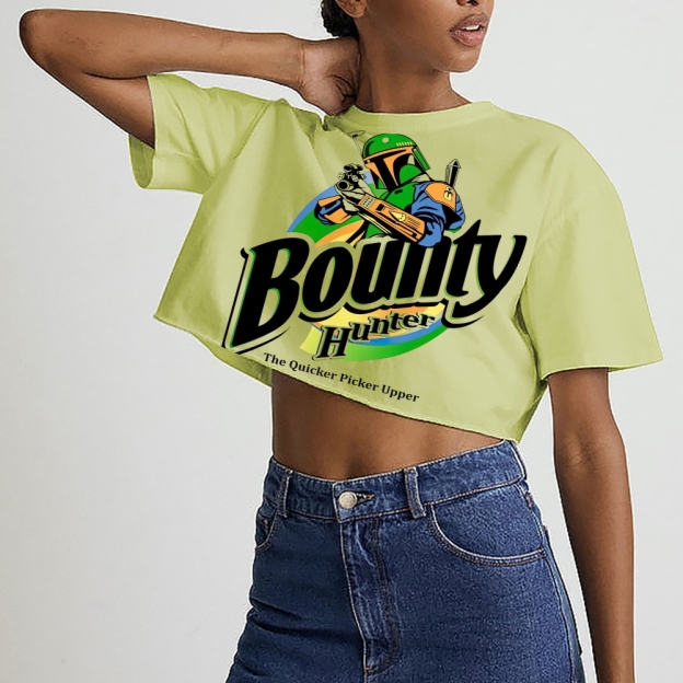 Bounty Hunter Retro Graphic Women's Crop Tops