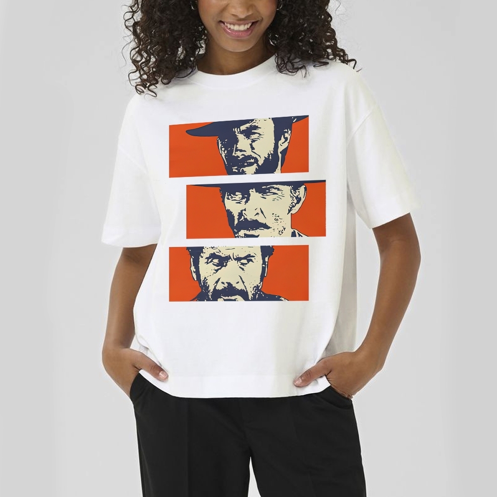 Retro Cowboy Trio Standoff Pop Art Cotton T-shirt 