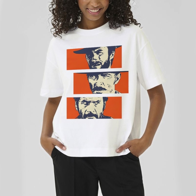Retro Cowboy Trio Standoff Pop Art Cotton T-shirt 