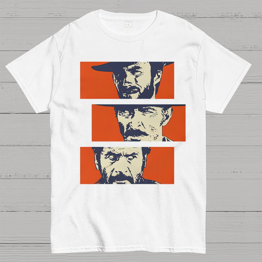 Retro Cowboy Trio Standoff Pop Art Cotton T-shirt 