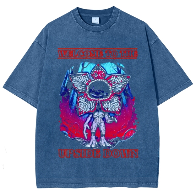 Welcome to the Upside Down Demogorgon Retro Washed T-Shirt