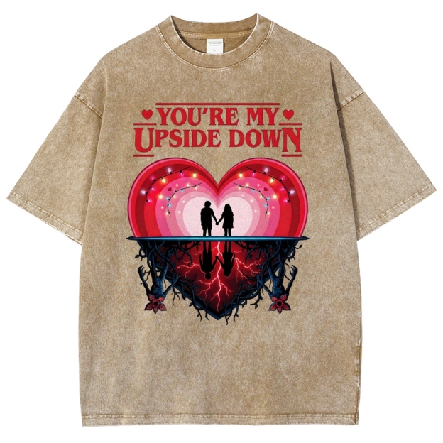 You're My Upside Down Hawkins Love Retro Washed T-Shirt