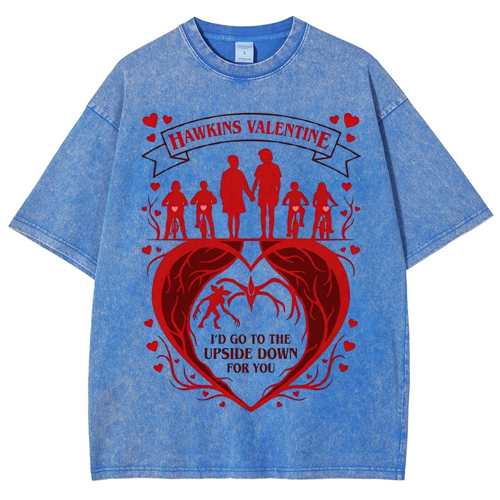 Hawkins Valentine Upside Down Love Washed T-Shirt