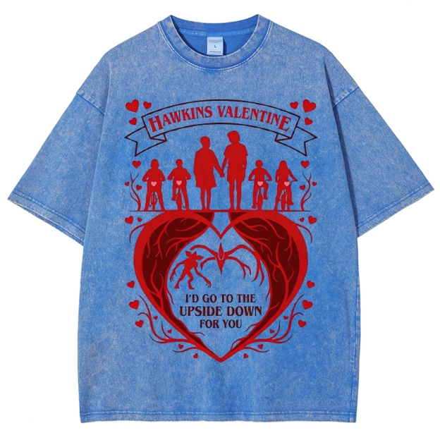 Hawkins Valentine Upside Down Love Washed T-Shirt
