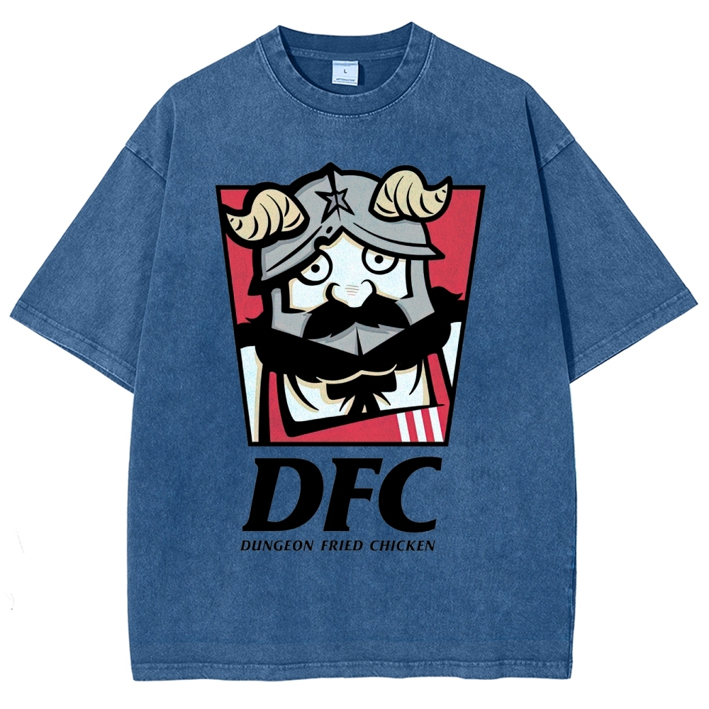 DFC Dungeon Fried Chicken Retro Parody Washed T-Shirt