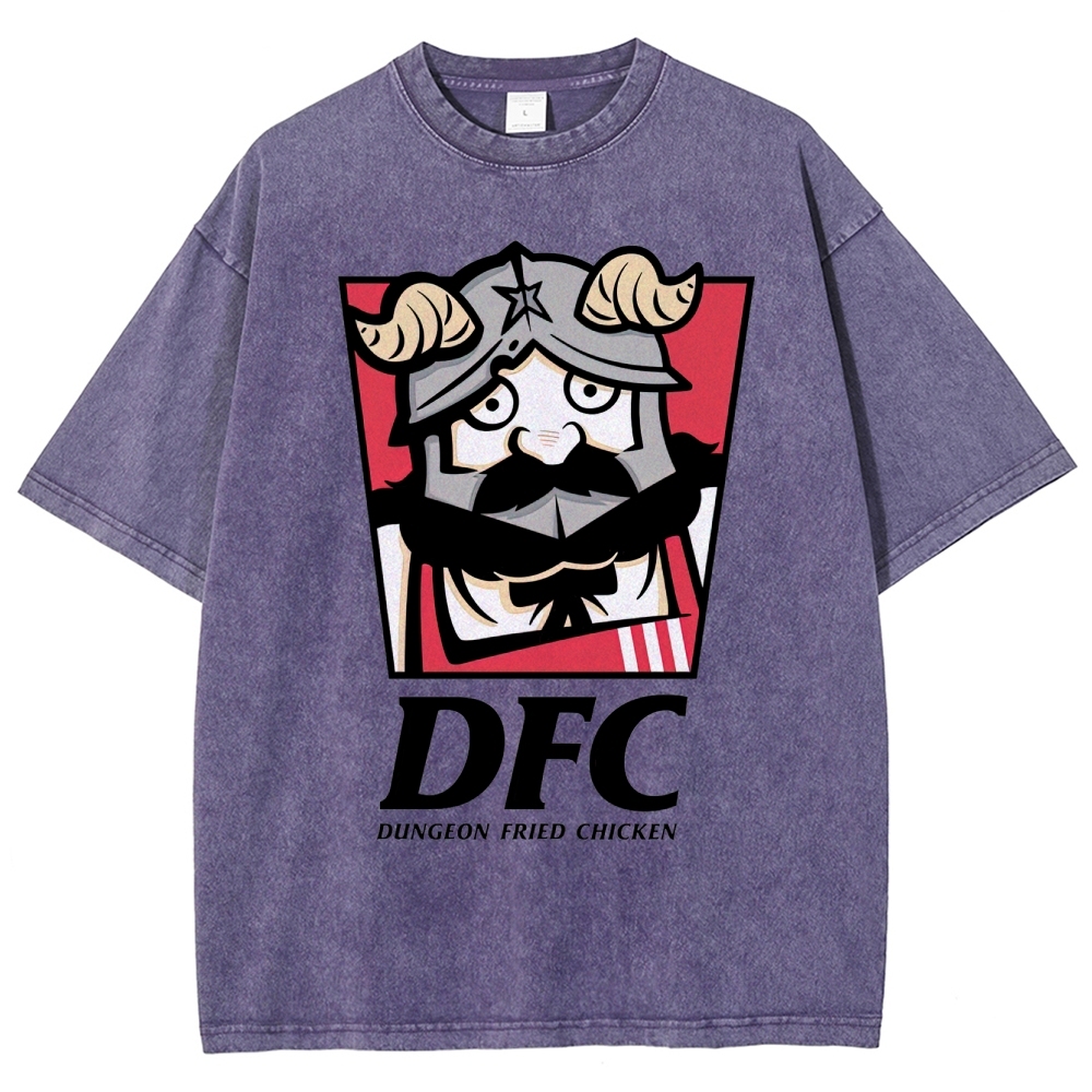DFC Dungeon Fried Chicken Retro Parody Washed T-Shirt