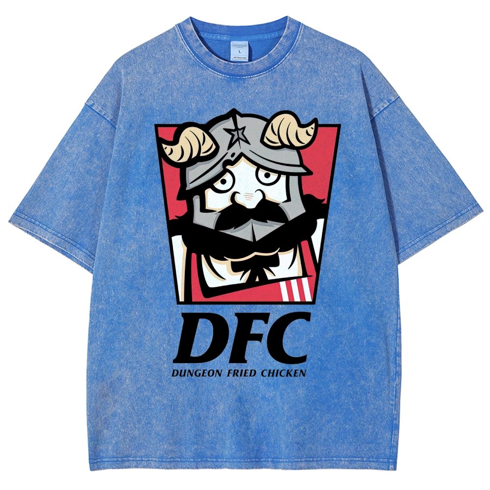 DFC Dungeon Fried Chicken Retro Parody Washed T-Shirt