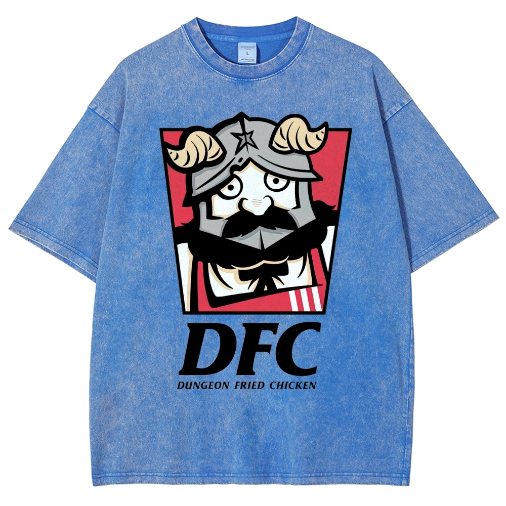 DFC Dungeon Fried Chicken Retro Parody Washed T-Shirt